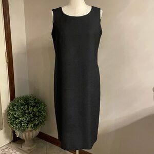 LESLIE FAY VINTAGE BLACK sleeveless simple sheath DRESS texture fabric career 10